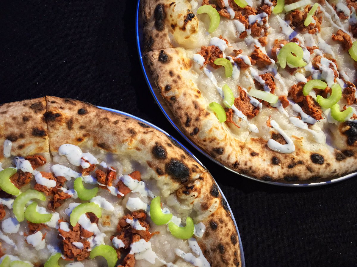 whatitdough's tweet photo. Buffalo jackfruit 🔥with mozzarella,celery and house-made ranch on special this weekend! Hours today 5-8:30pm. Live music tonight and Saturday along with FREE wine 🍷 https://t.co/RnY1yltN5D