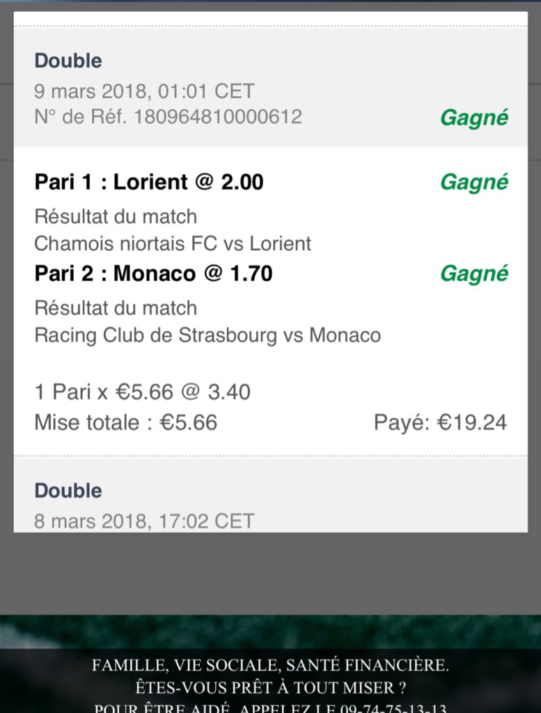 eosdeux's tweet photo. #EosPronos ⚽️
On valide le ticket du jour encore une fois ✅✅
#TeamParieur #ParionsSport https://t.co/NoKFow8oNn