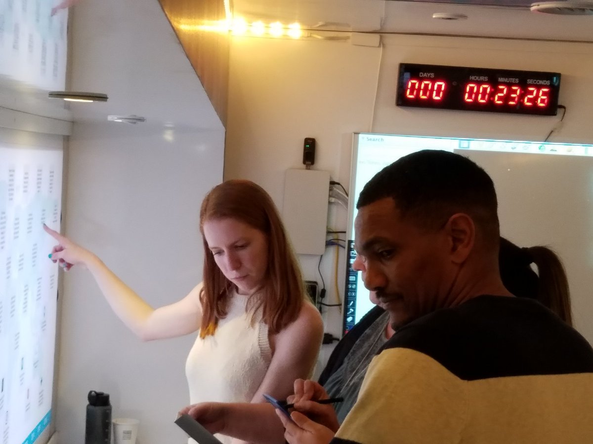 Holly_Edds's tweet photo. #acsa staff is trying to #escapethebus with @iSchoolTravis t h is afternoon. Some amazing teamwork is happening right now!! https://t.co/d3rTmc5Fbz