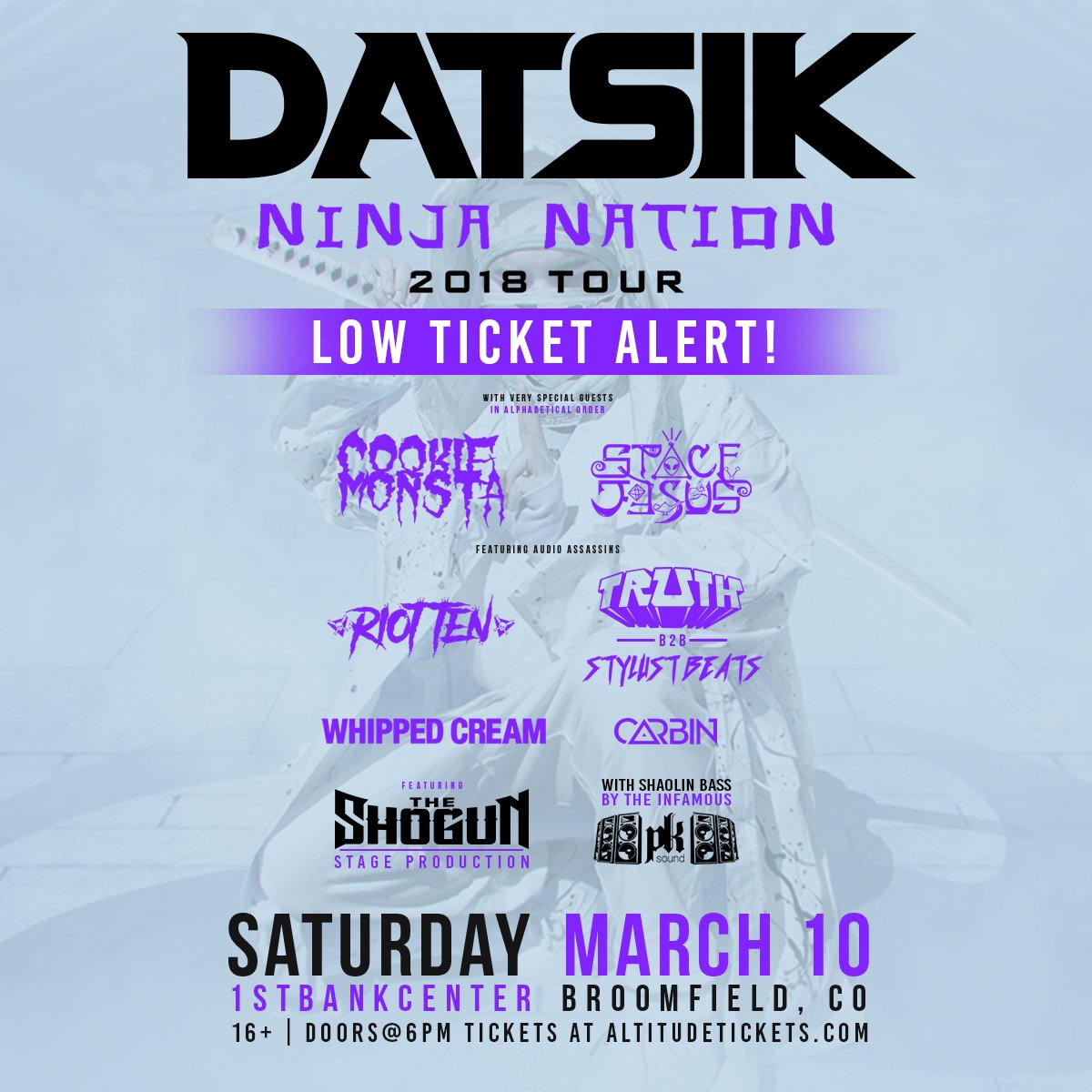 DENVER only a few tix left to one of the biggest stops on the tour! Cop em while you can! ⚔️

ninjanationtour.lnk.to/Denver