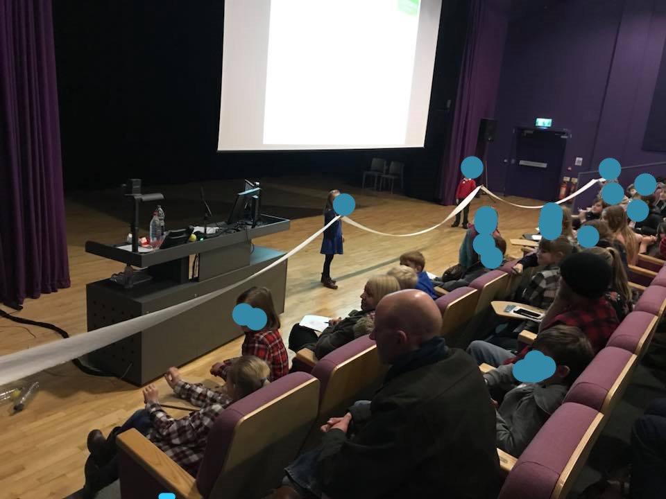 JanFreedman's tweet photo. Great fun traveling back in time using a toilet roll in my talk earlier tonight. Neat way of showing the vastness of time! @PlymSciWeek https://t.co/DfrXSpJxOp