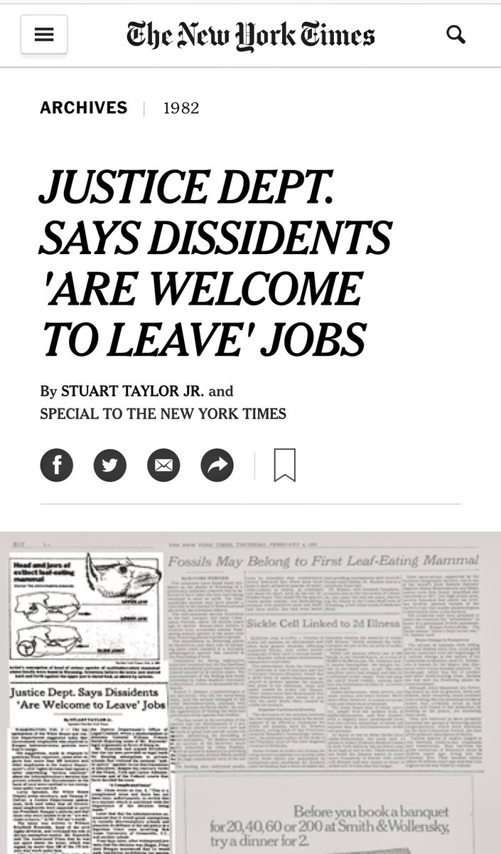 The new President would not forget their support. Less than a year into his Administration, Reagan officials pressed the IRS to drop its campaign to desegregate private schools.   https://www.nytimes.com/1982/02/04/us/justice-dept-says-dissidents-are-welcome-to-leave-jobs.html