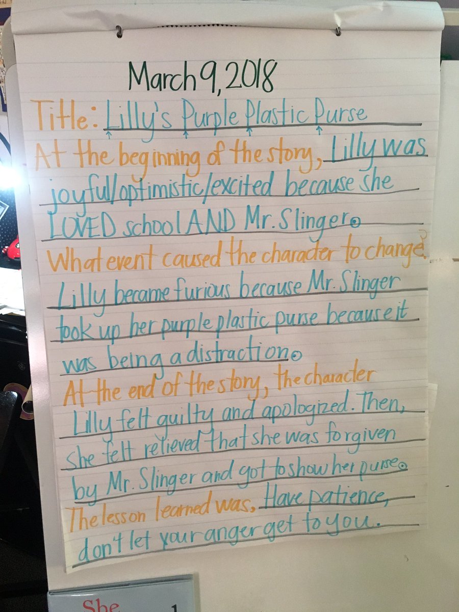 PasarellsClass's tweet photo. We've been discussing character change these past few days. We've also been talking about writing in complete sentence and why it's important to give text evidence to support our thinking! #teacherlife #3rdgrade #ELAteacher @ExploreGoforth https://t.co/zdX92StRdB