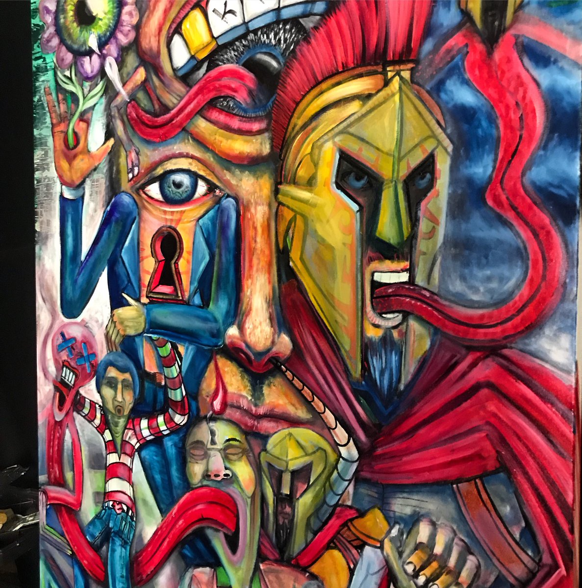 ArtistOliveira's tweet photo. Adding some color layers the live art paint with KRS One. https://t.co/LxP3YhvjuU
