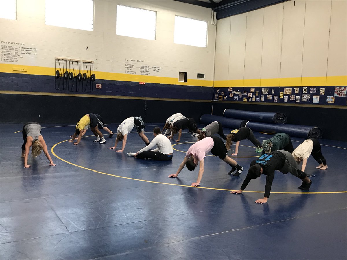 PennManorPE's tweet photo. Ms. Bookman uses her talents to teach breathing and yoga to penn manor PE classes! https://t.co/E9pFrvPkzl
