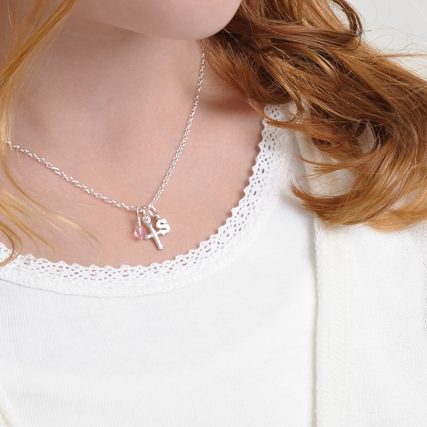 SixSistersBead's tweet image. Our tiny sterling silver cross necklace is personalized with her initial and her birthstone.  A favorite keepsake gift for Easter, First Communion &amp;amp; Confirmation. #easter2018 #tinycross #firstcommunion #confirmation #girlsjewelry #daughter