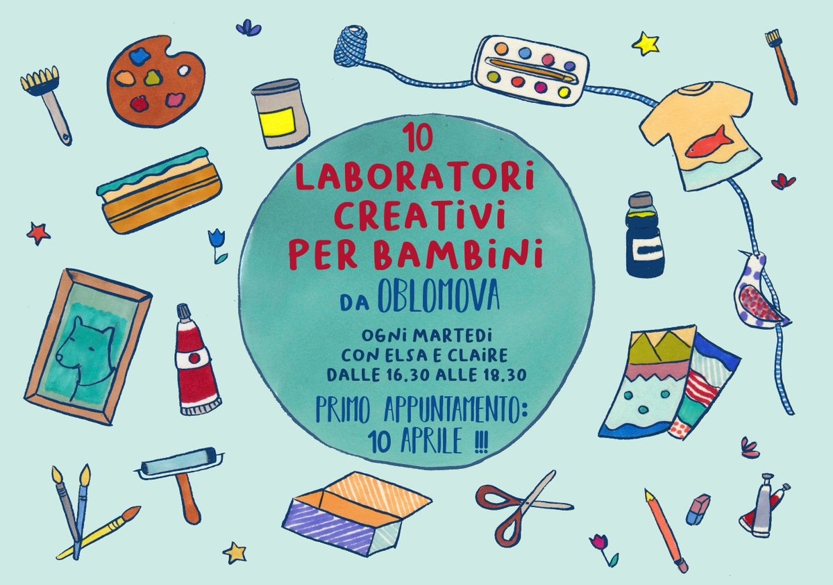 elsillus's tweet photo. Dieci diversi piccoli laboratori creativi da Oblomova a Napoli, a partire dal 10 aprile!!!! se volete più info o prenotarvi mandatemi un email a elsillus.graphic@gmail.com !!!! ✏️  🖌️  ✂️  📏   📙 https://t.co/DNB4Bn5EkM