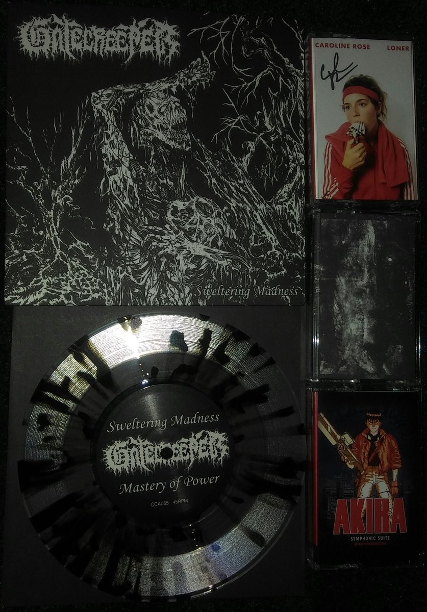 Cinemactik's tweet photo. A very eclectic mail day📪
@Gatecreeper - Sweltering Madness 7" 

@CarolineRoseFM - Loner (signed!)

Rotting Sky - Sedation

Geinoh Yamashirogumi - Akira Symphonic Suite https://t.co/P63cRbfkfj