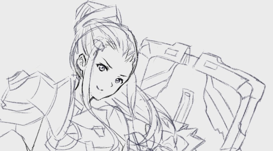 Here is also a sketch of Brigitte from Overwatch (though it still needs improvements), I thought about wanting to do a wallpaper sized illustration of her 