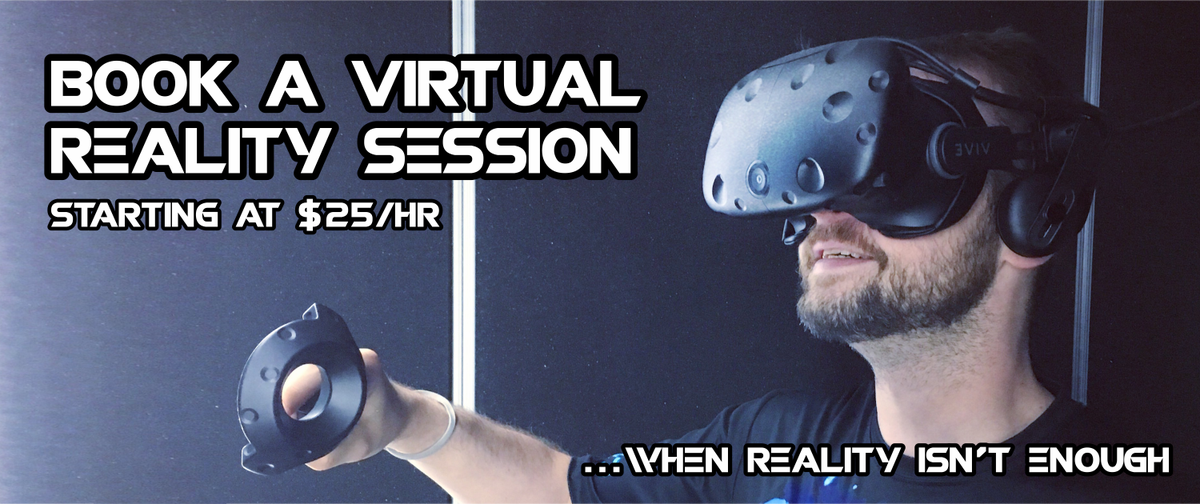 AimHighParkVR's tweet photo. What are YOU doing this Friday? come down to AHP and have a crazy experience in VR! great time for friends AND family! over 50 games to play, WITH MULTIPLAYER! Help each other survive the zombie apocalypse, or play some mini-putt, and everything in-between! #YMM #FortMac https://t.co/L0at5L7NFF