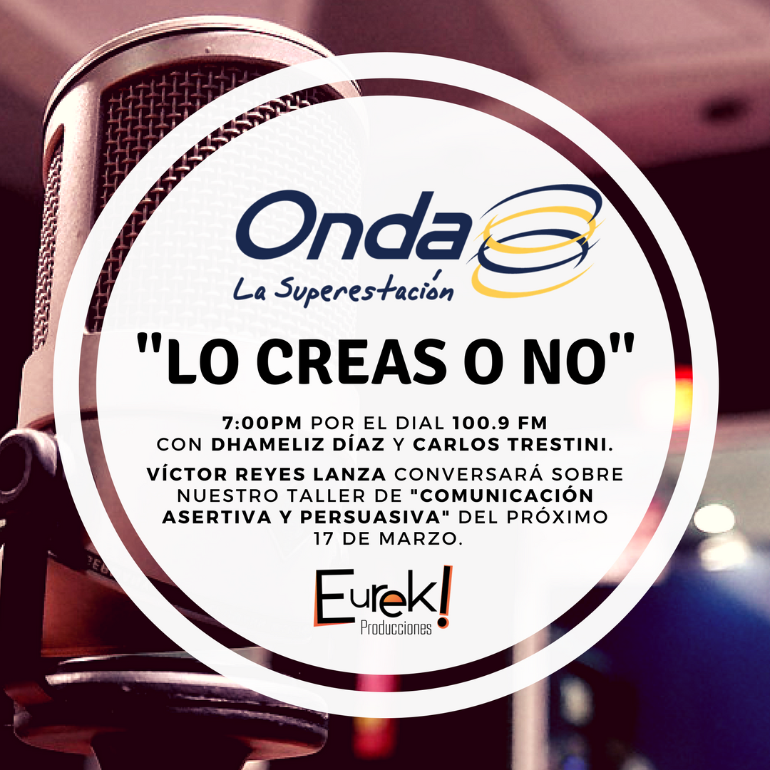 EurekPro's tweet photo. ¡Imperdible! En minutos, nuestro ponente del taller de Comunicación Asertiva y Persuasiva, el profesor @Reyes_Lanza estará #EnVIVO con @Dhameliz_Diaz y @SoyTrestina por @OndaValencia 100.9 FM. https://t.co/RelkoygIS8 https://t.co/BBMYpOX00i