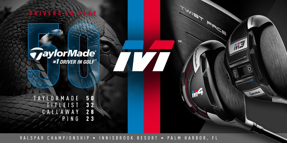 TaylorMadeGolf's tweet photo. With 50* TaylorMade drivers in play at the #ValsparChampionship, there are more players with the #1DriverinGolf in their bag than any other brand. #TwistFace

*36% of those players are free agents and play a TaylorMade driver without a contract. https://t.co/XZmphQVaMt
