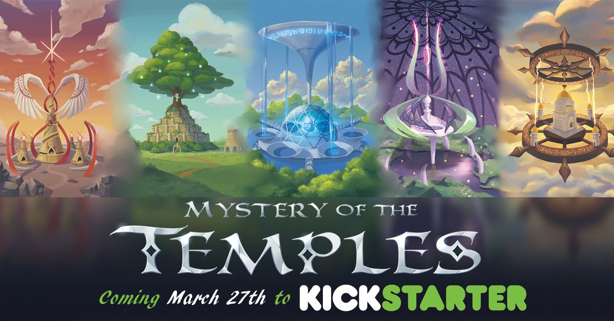 friendly_skele's tweet photo. With fulfillment for Herbalism beginning next week we're thrilled to shift our focus to our next Kickstarter! Mystery of the Temples is a beautiful new strategy game from @boardgame_love boasting accessibility and great depth in a small box. Hope to see you all there March 27th! https://t.co/cq31Rle4EV