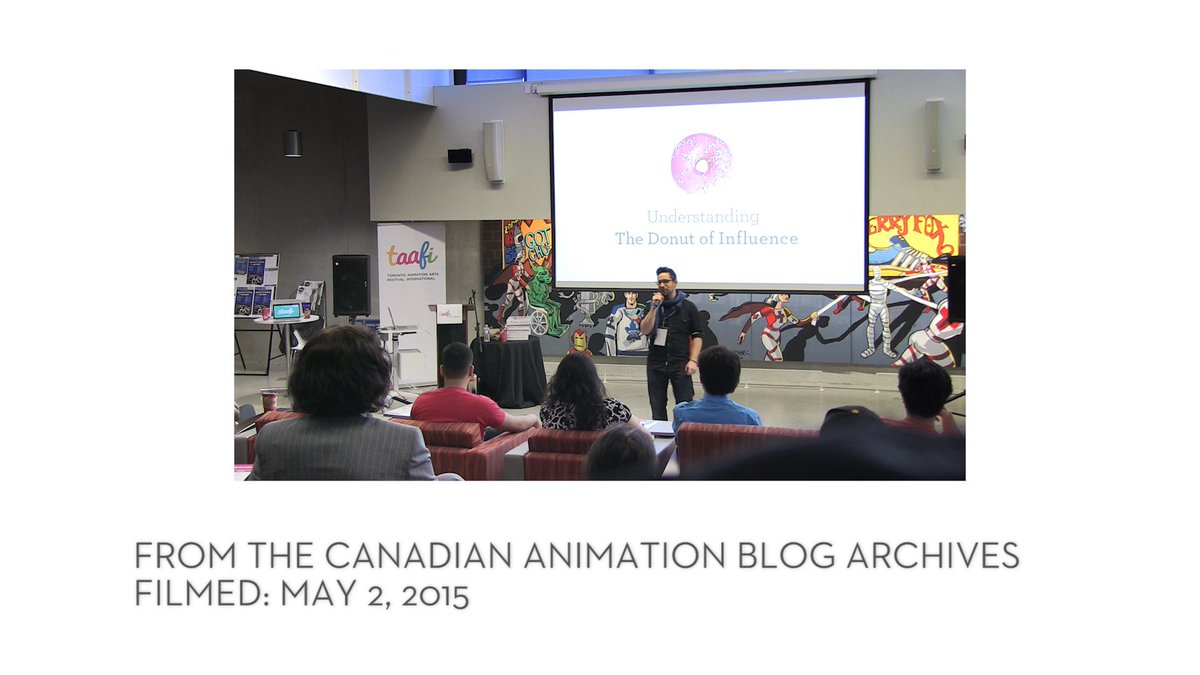 From the #Archives! 2015 <a href="/TheTAAFI/">TAAFI</a> Job Fair - Ben McEvoy Discussing the Donut of Influence.

This is just a taste of the job related talks that will be available at the TAAFI Job Fair on May 5th!

canadiananimationblog.com/2018/03/2015-t…

#canadiananimation #animationjobs #animation