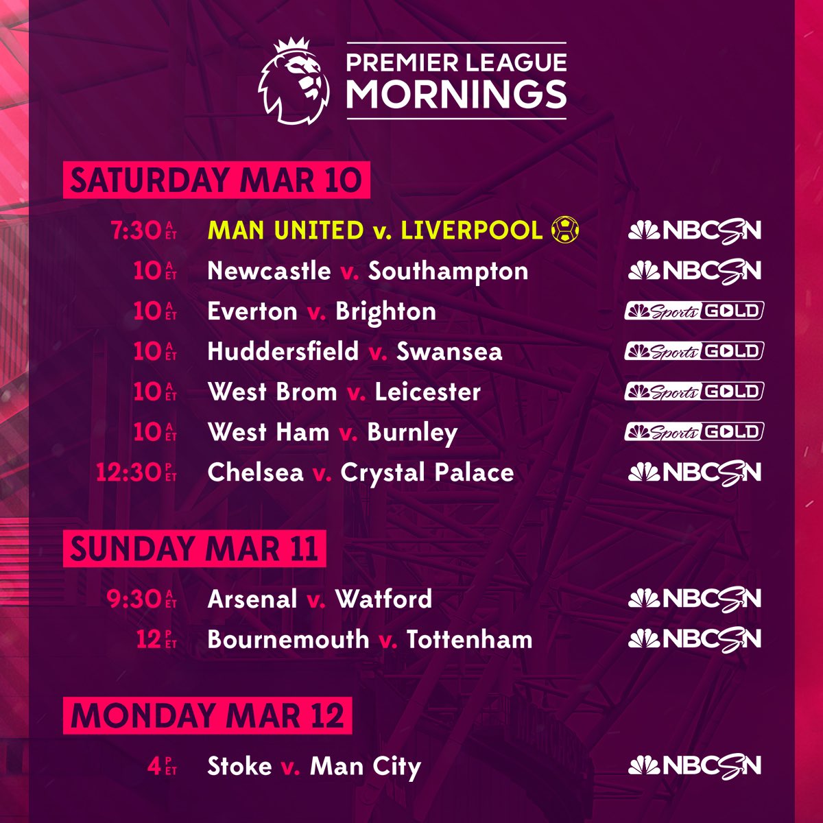arlowhite's tweet image. Look at all that Football... #LadyLowe, @kylemartino &amp;amp; #Earle on air at 06:30ET... #PLonNBC