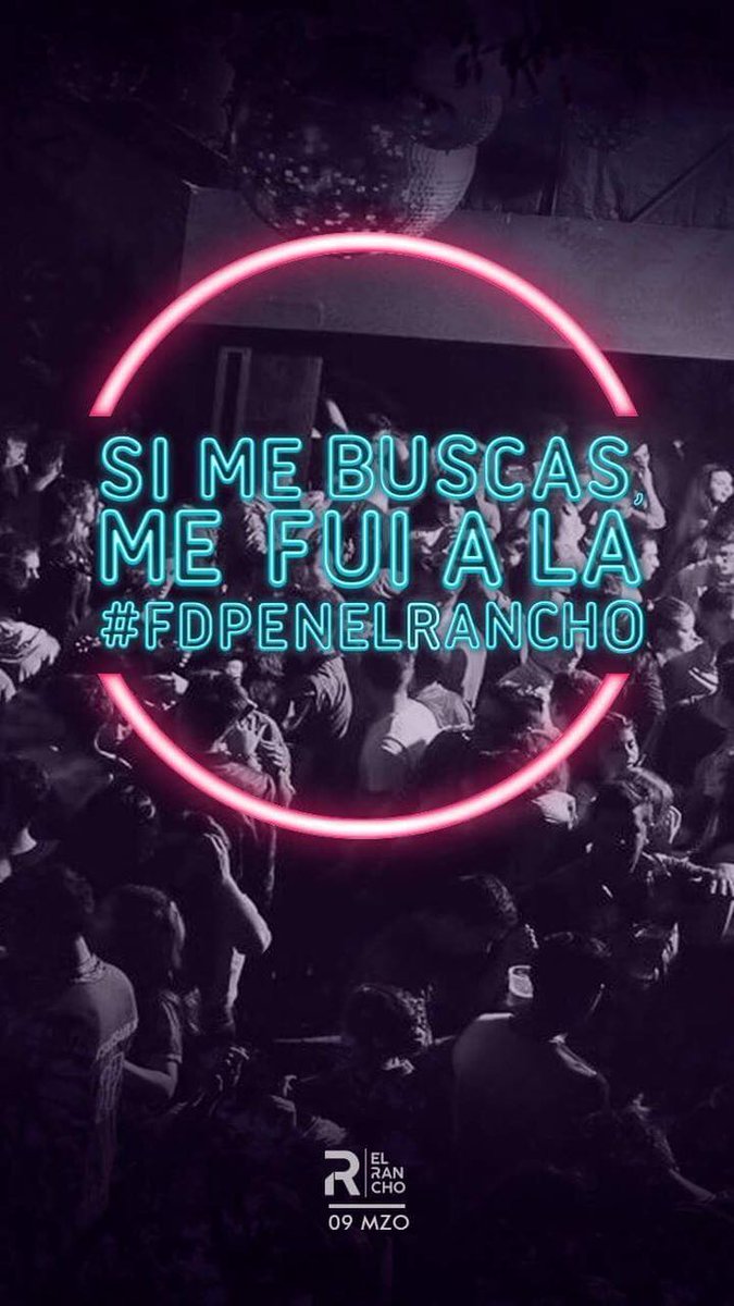 🎉 ES HOY PROMO 2018 🎉

Se viene la mejor fiesta de promos, a disfrutar lo que se viene, a vivir una gran noche!! 
#FDPenElRancho