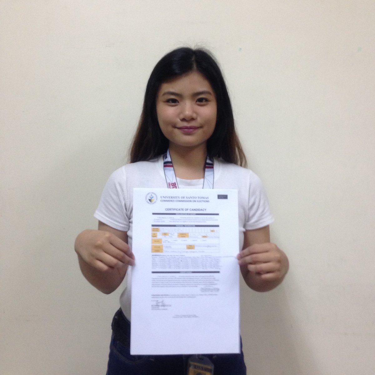 ustcbacomelec's tweet photo. Ma. Hanna Calling of 3E2 files her Certificate of Candidacy

#HalalangKomersyo2018 
#CommittedToTheMission https://t.co/trW0ldu3Ve