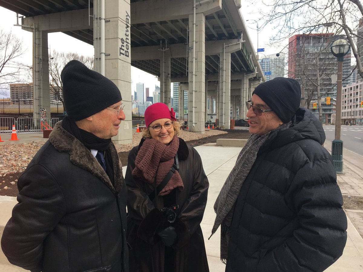 When you are walking your mentor #joanbusquets through an urban project @thebentway and then the designers, who are your old friends, Public Work’s Adam Nicklin and Mark Ryan walk by and we have a chat and then after another 500m is @KGreenbergTO #couldnothaveplanneditbetter