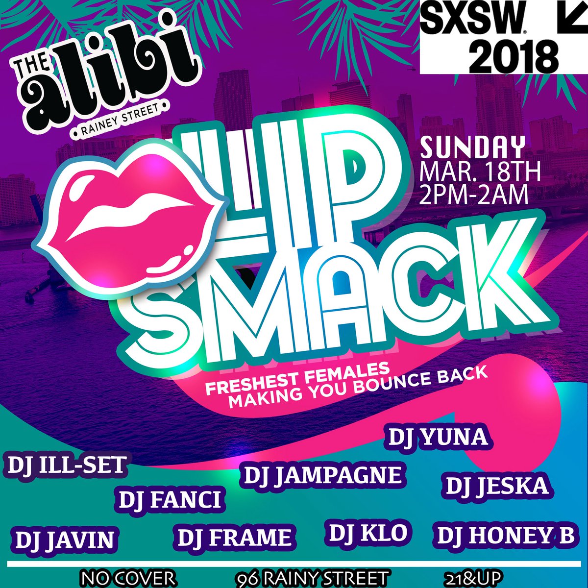 djframeatx's tweet photo. #SXSW #SXSW2018
#LIPSMACK 💋
#FEMALEDJ💁🏽♀️
#DJFRAME🎵 https://t.co/H7Shuci07T