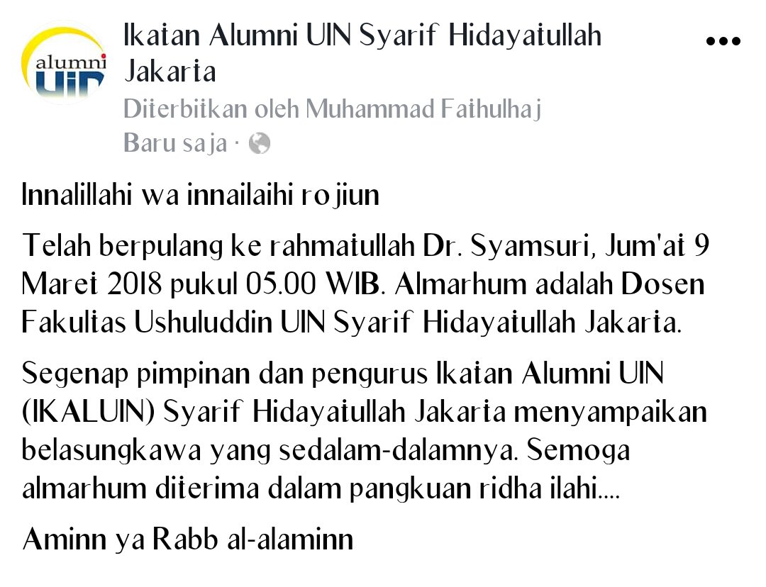 ikaluinjakarta's tweet photo. Hal. Berita Duka https://t.co/Or7xPtfMGq