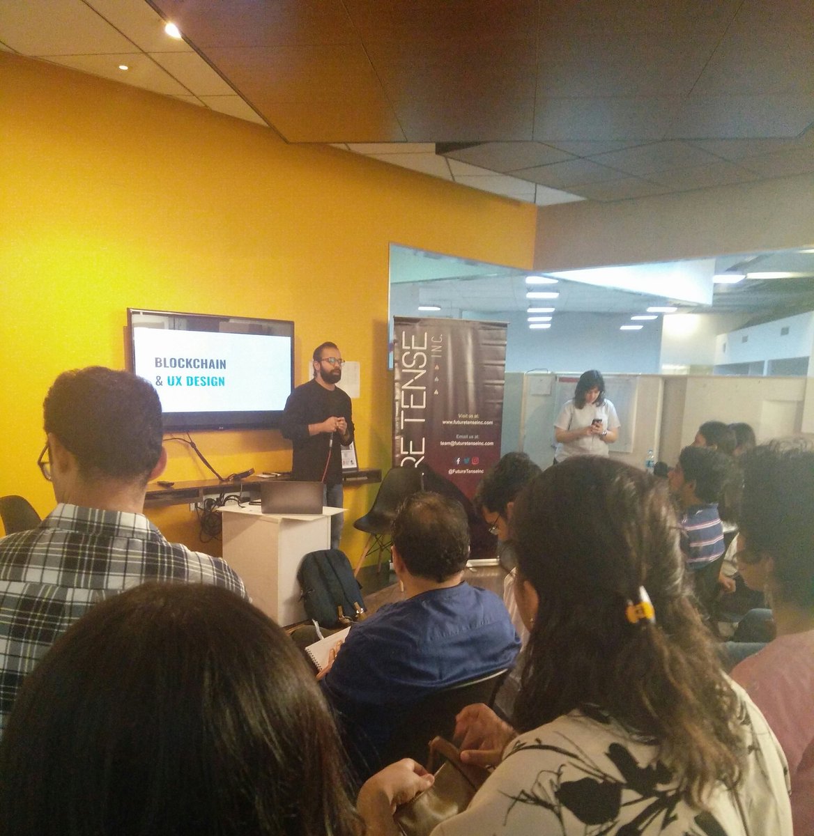 FutureTenseInc's tweet photo. Demystifying #Blockchain and figuring the role of design with Nikunj Ladani #futuretenseinc #FutureThinking https://t.co/gF9zOQzTM0