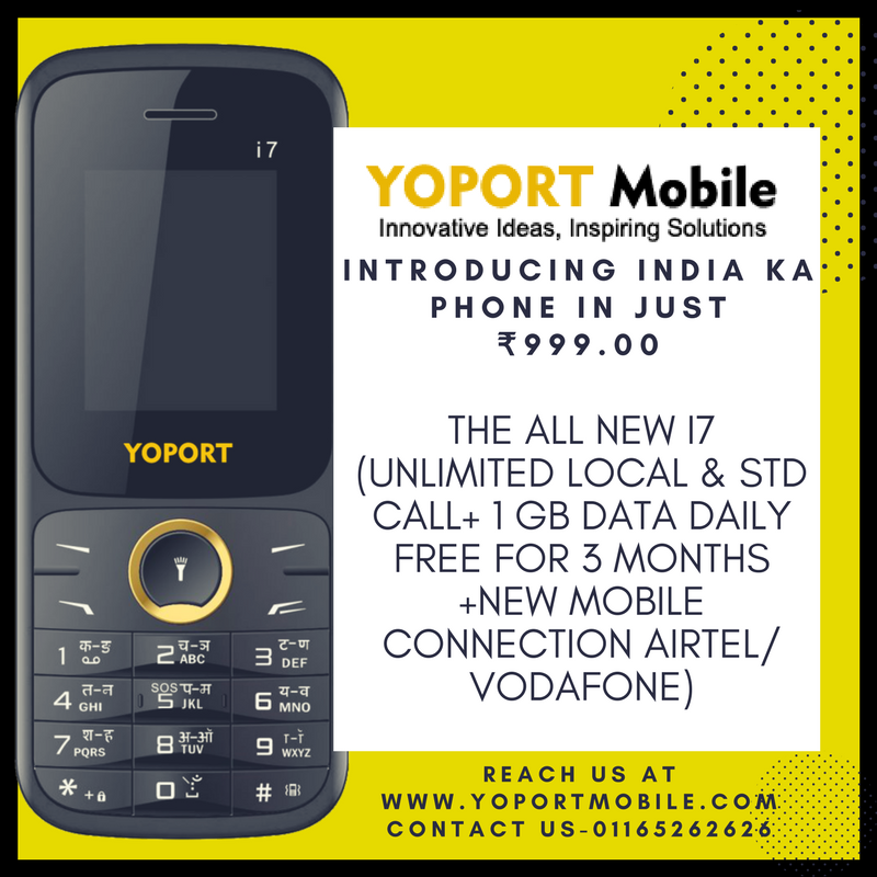 Limited Offer Buy i7 and get
Unlimited Calling 
1Gb Data Daily 
In Just ₹999
ow.ly/kNFN30iDE4V #YoportMobile