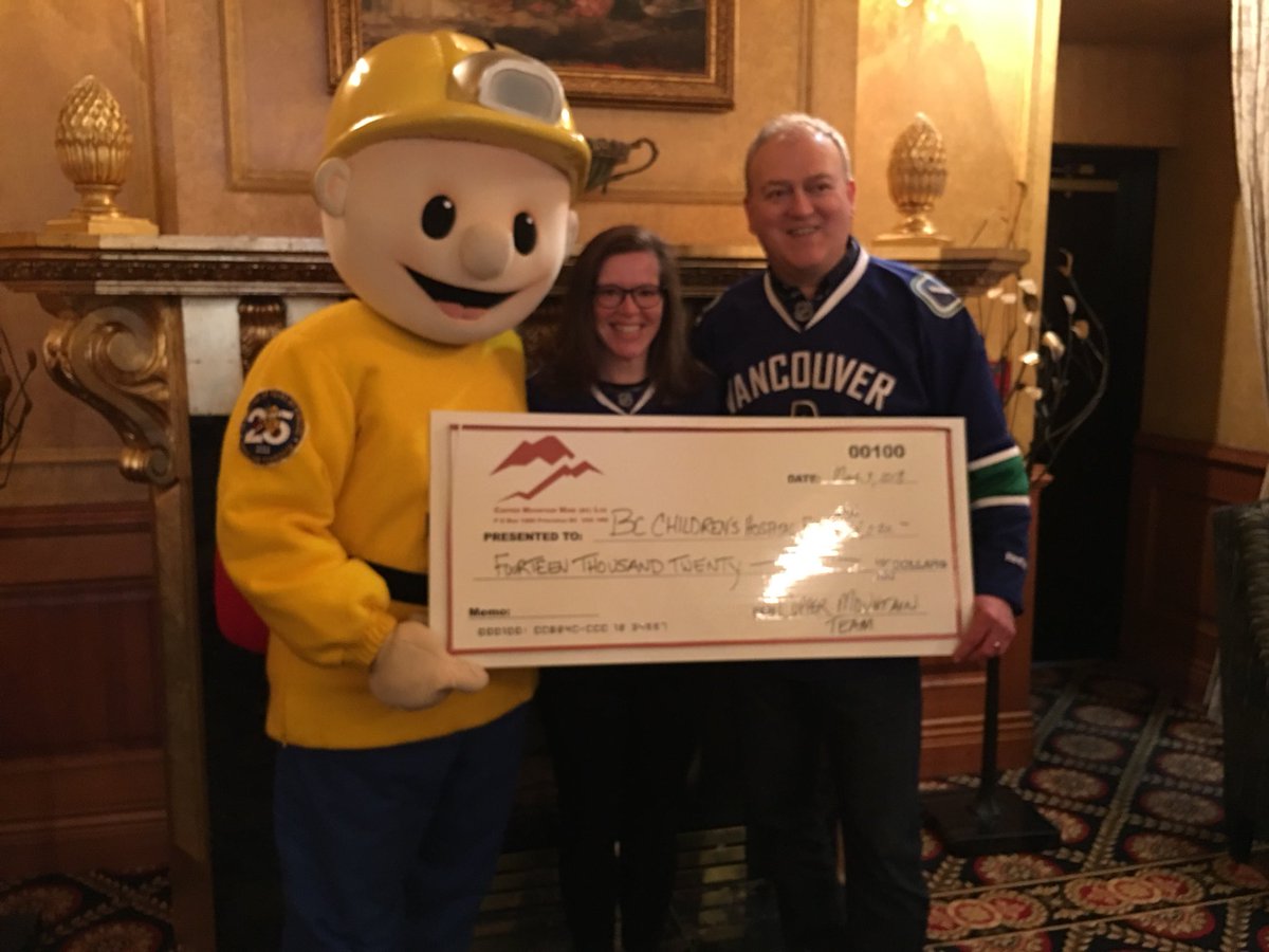 StricklandCathy's tweet image. Congratulations to the #CopperMountainMine team for raising over $14,000 for @BCCHF ! @BuddytheMiner #miningformiracles And thank you to @HotelLeSoleilBC for hosting us!