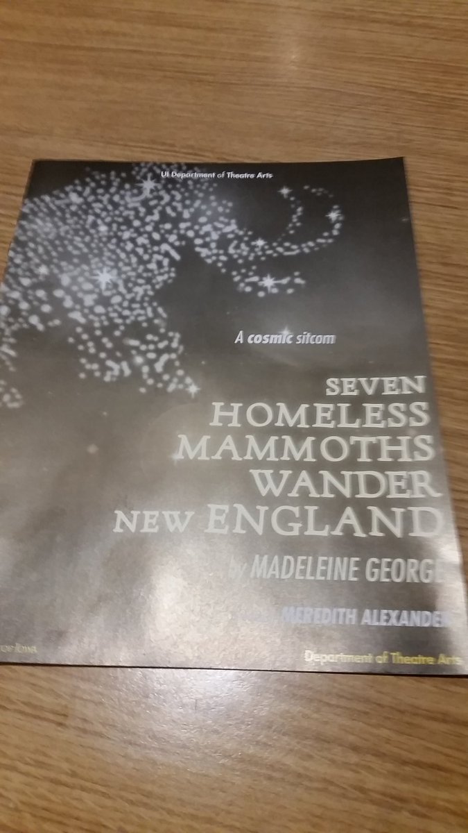 IowaPlaywrights's tweet photo. That #iowaplaywrights dept co-head Art Borreca as The Caretaker in Madeleine George's SEVEN HOMELESS MAMMOTHS WANDER NEW ENGLAND. https://t.co/ak9WpfzOJ1