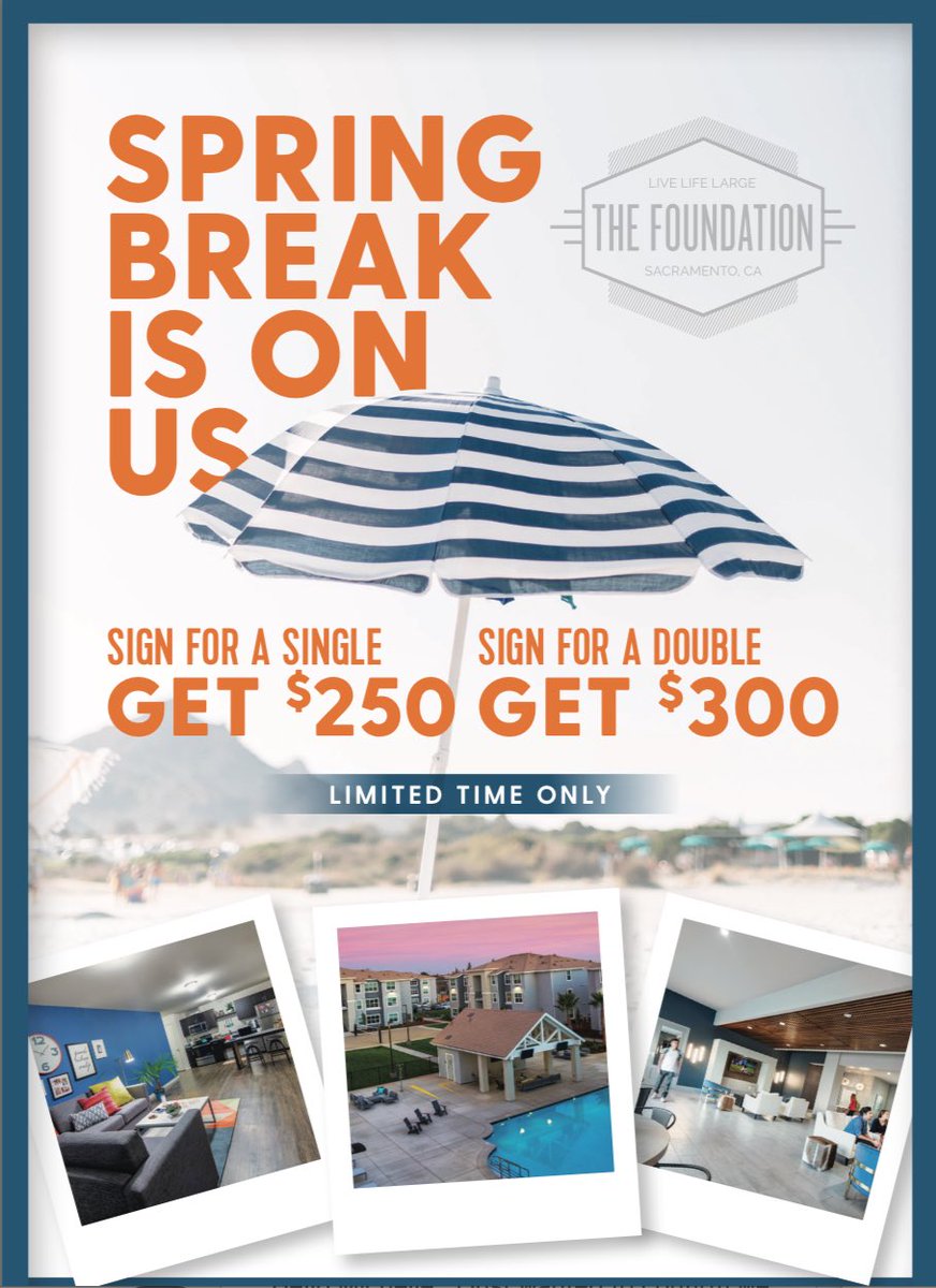 Foundation916's tweet photo. Need a little extra $$$ for spring break? Stop by our office today and tomorrow for more information. (Limited offers available)🏖 https://t.co/E5ua5YTRf0