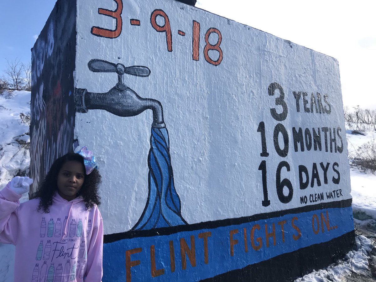 Flint, MI has been without tap drinkable water for 3 years 10 months and 16 days in case anyone was wondering. I’m Mari and I’m fighting on for the #FlintKids #FlintTown #DontForgetFlint #FlintWaterCrisis #Mari2044 #TeamMari #StopPoisoningMyPeople #WaterIsLife #MAGA
