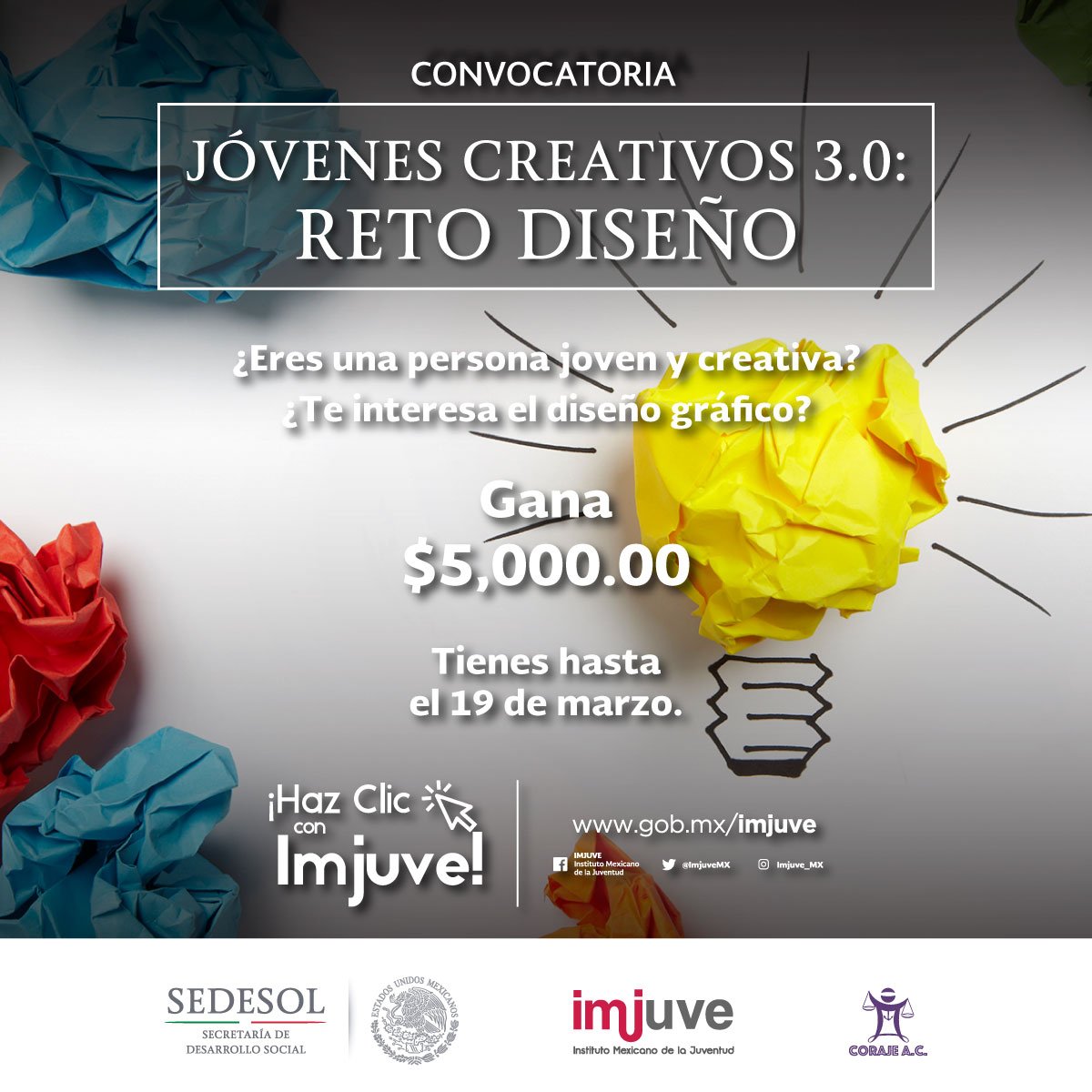 imjuvemx's tweet photo. #ViernesDeNuevaConvocatoria📣📣

Impulsa tus ideas e innova diseñando el logotipo del "Tercer Encuentro Nacional de Jóvenes Creativos: Artesanos y Diseñadores".👩‍💻👨‍💻✍️

¡Regístrate y lanza tu creatividad! 

#HazClic👉https://t.co/dDqJqWNkSp https://t.co/tdWfGeBd2i
