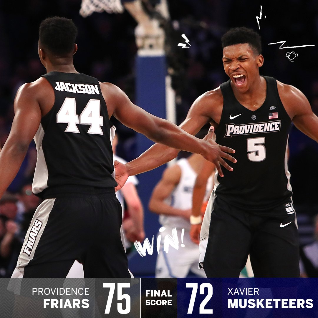 SportsCenter's tweet photo. Providence with the stunner!

The Friars advance to the finals of the Big East tournament with a huge W over Xavier. https://t.co/AJSrqo89BK