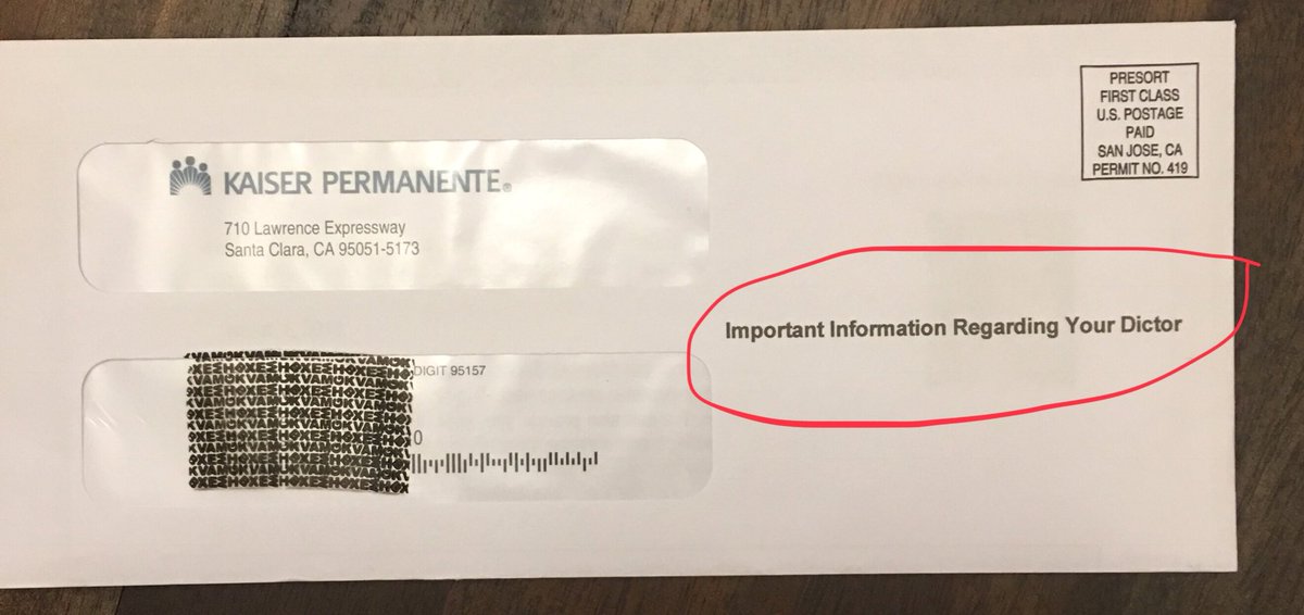 KimLeeMoore's tweet photo. Got this important letter from Kaiser today... #kaiserfail https://t.co/NNBguHQUoS