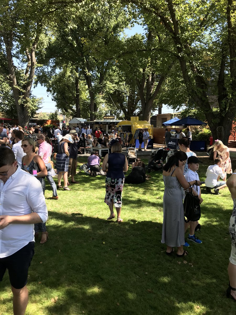 MickDrake6's tweet photo. How good is this @FlemingtonVRC today. What a great initiative to have a food and wine trail. Great atmosphere https://t.co/q7gwbcMtFp