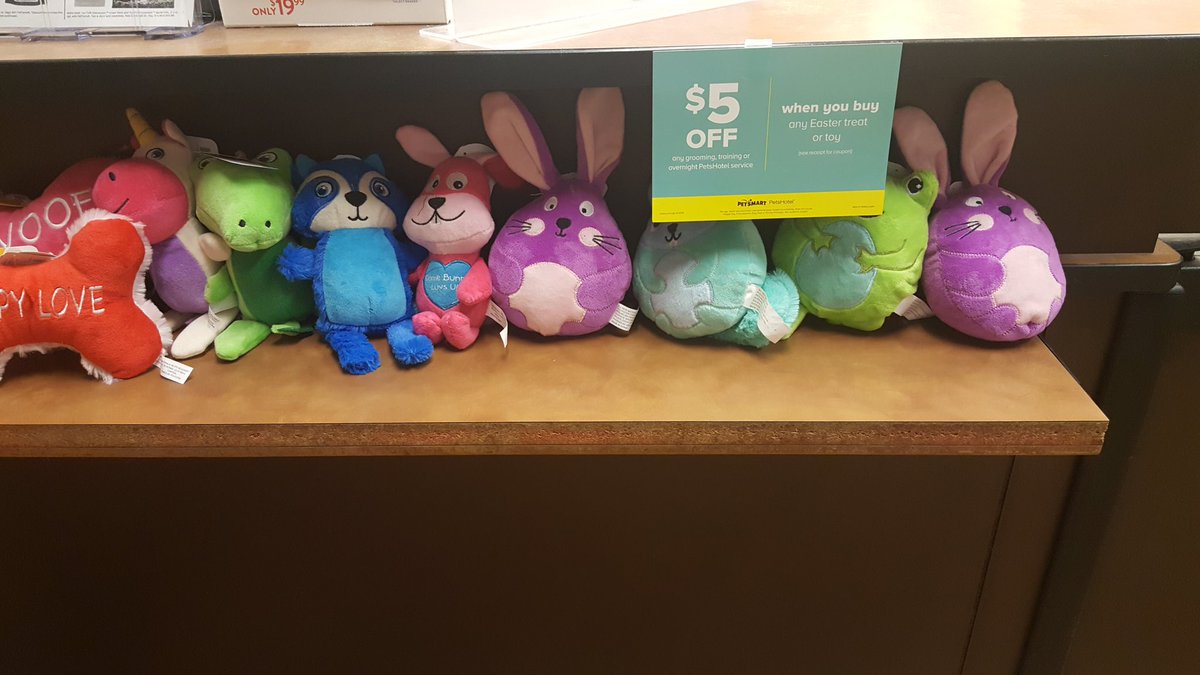1772petsmart's tweet photo. @your North Round Rock PetSmart, buy any Easter Toy and get $5 off any Salon Service or Pet training service.  See everyone soon. https://t.co/UzbmfguEx0