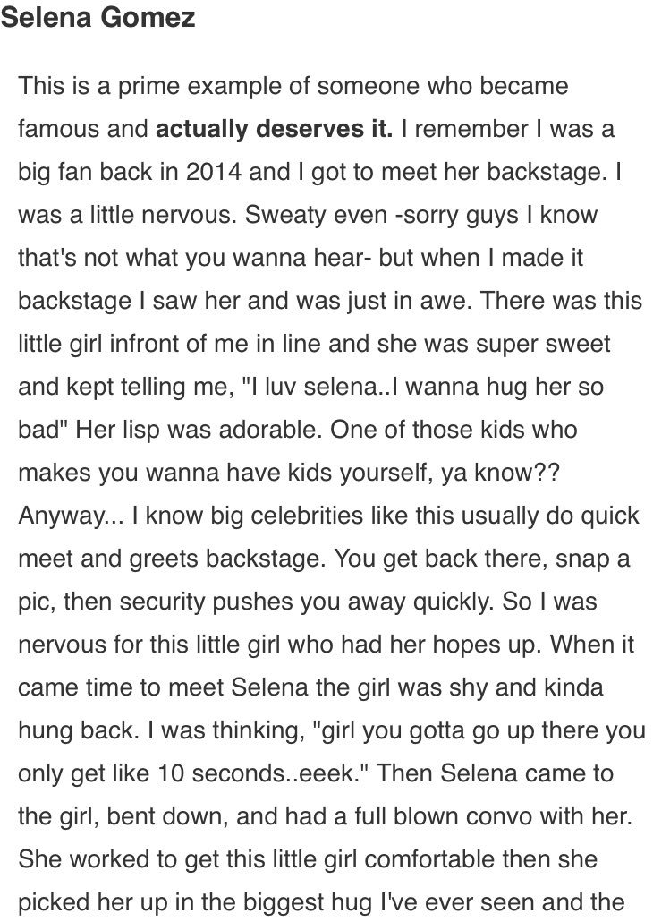 GomezSource's tweet photo. "The way [Selena] treats her fans was a complete surprise and honestly she deserves everything good in life�� https://t.co/9jXT6Uzbom https://t.co/EwHTvEZNRy