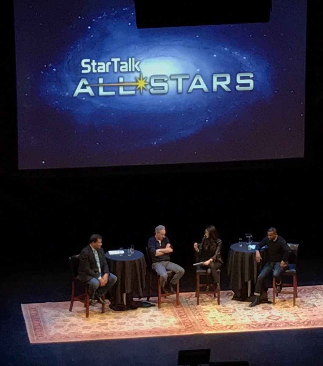 CarmenTAlvarez's tweet photo. #spacetalk #geektalk #science #neil #BAMcafe #Livemusic I mean.. what else is there in life?!! Thank you @StarTalkRadio #startalk https://t.co/fdqBErpMDH