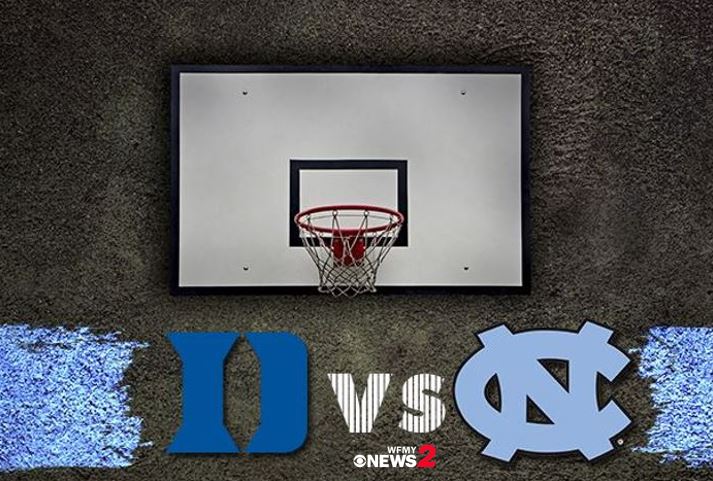 WFMY's tweet photo. This is the 22nd time Duke and #UNC have played against each other in the #ACCTourney #Duke leads, 13-8 in #ACC matchup #UNCOn2 #DukevsUNC #ACCOn2 #ACCTourney https://t.co/iD3425IIhM