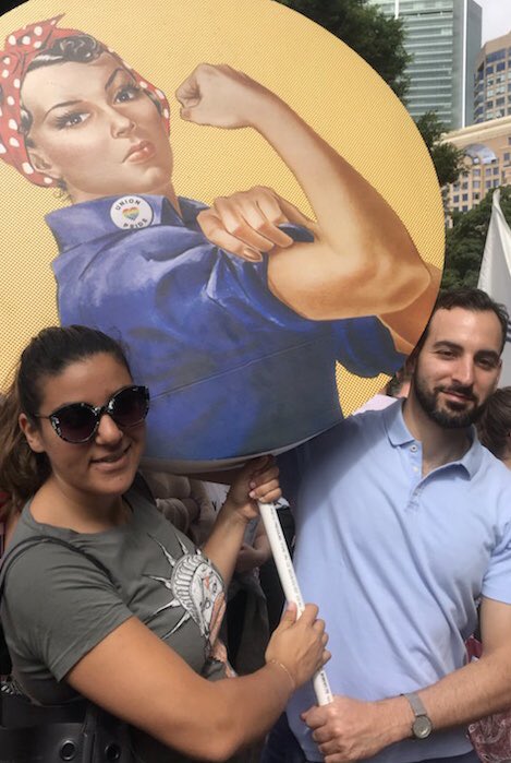 ThomasJCosta's tweet photo. Proud to be marching in Sydney for #IWD2018 and under the impressive #UnionPride mascot Rosie the Riveter https://t.co/EE8FojY1KJ