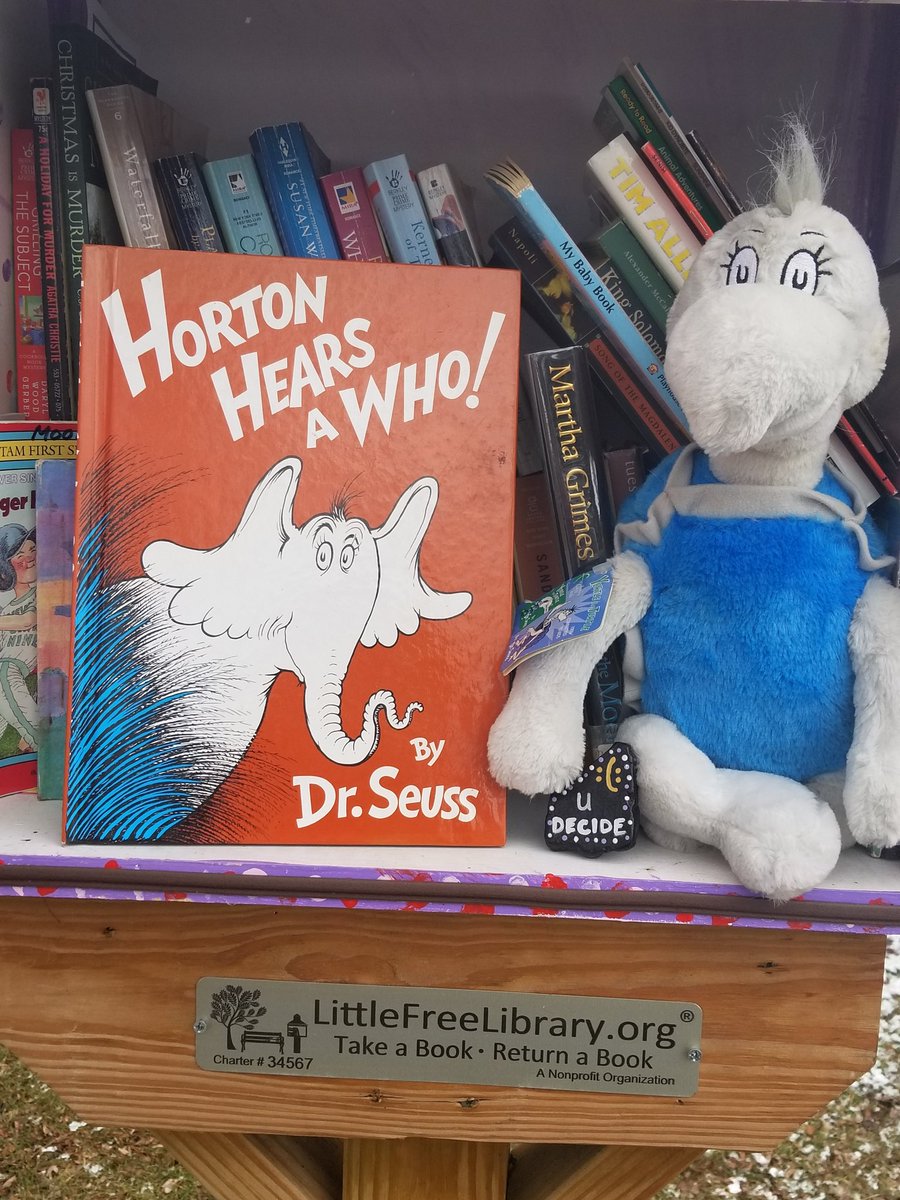 hicksclaytonlis's tweet photo. #MarchisReading month is like a holiday around here! Added this guy for a lucky child to take home with a book from our #LittleFreeLibrary. https://t.co/U1htVemb3a