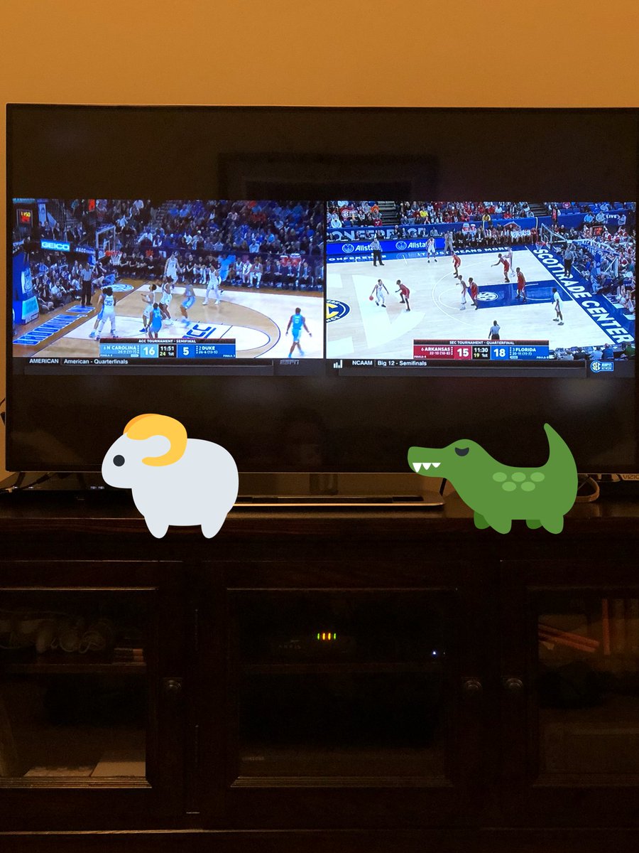 megannkelley_'s tweet photo. Thank goodness for @espn multicast... #UNCvsDuke #ARKvsFLA #GoHeels #GoGators https://t.co/fi0FhHkpDw