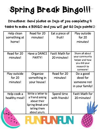 heymrsconder's tweet photo. I have already had so many fun pictures sent to me!! Can't wait to see what else will come!!! #springbreakbingo #SpringBreak2018 #mrscondersclass #secondgrade @ClassDojo @TaylorElemTalk https://t.co/O0iuuNp9aq