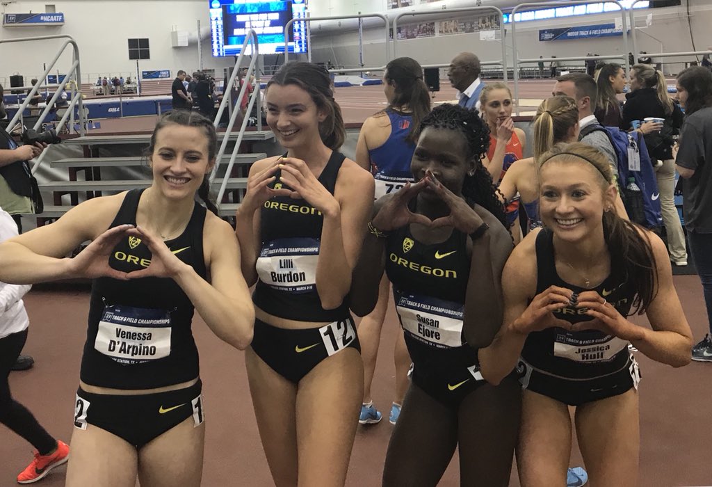 OregonTF's tweet photo. That feeling when you win the #NCAATF DMR title #GoDucks #TougherTogether https://t.co/FuyGFIX14y