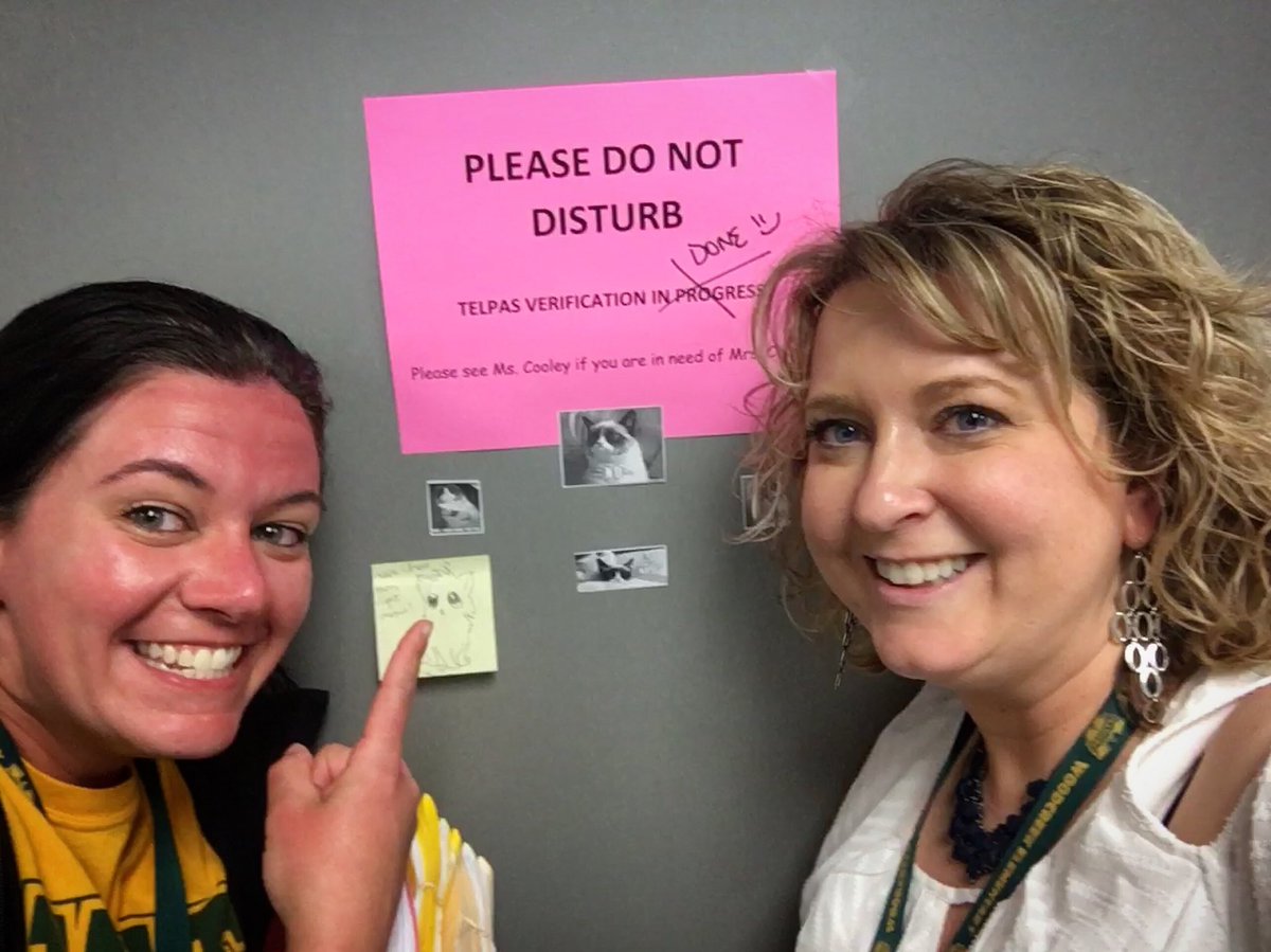 LnChase81's tweet photo. TELPAS is done! #nomoregrumpycats #mrsbakermadeherown #lovemyjob #adventuresatwoodcreek #selfieswithchase @Libraker @ArrenaSvoboda @lisam2415 https://t.co/adyIL9M7m8