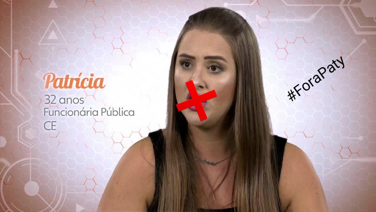 petersonroosa's tweet photo. Quem é a dissimulada?!!? 
#ForaPaty 
#ForaPatricia #ForADoBBB 
@bbb @RedeGlobo @gshow https://t.co/rzGxVTkFEZ