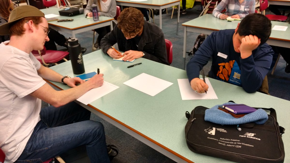 librarymisty's tweet image. I'm amazed at the talented writers I had the chance to meet today as they took part in a writer's workshop with @kennethoppel . The future looks bright for CanLit! #cotla #sd23learns @SD23News