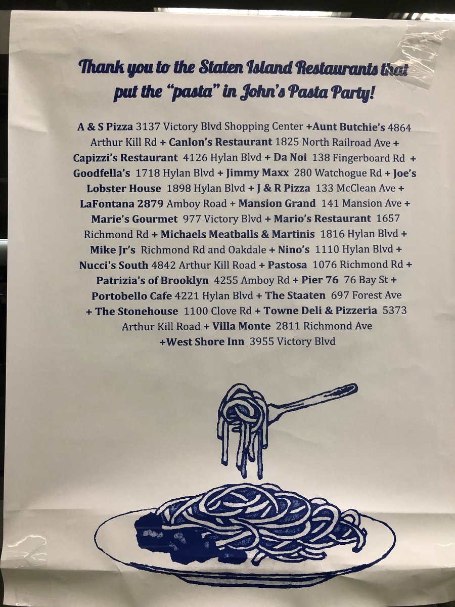 GaynorMcCownELS's tweet photo. Put it in the books - Johnโs Pasta Party! So happy to support this worthy cause - the John Dressler Scholarship. Gets bigger and better every year #McCownMakesaDifference #LotsaPasta #JPP https://t.co/H3jmvXJkxN
