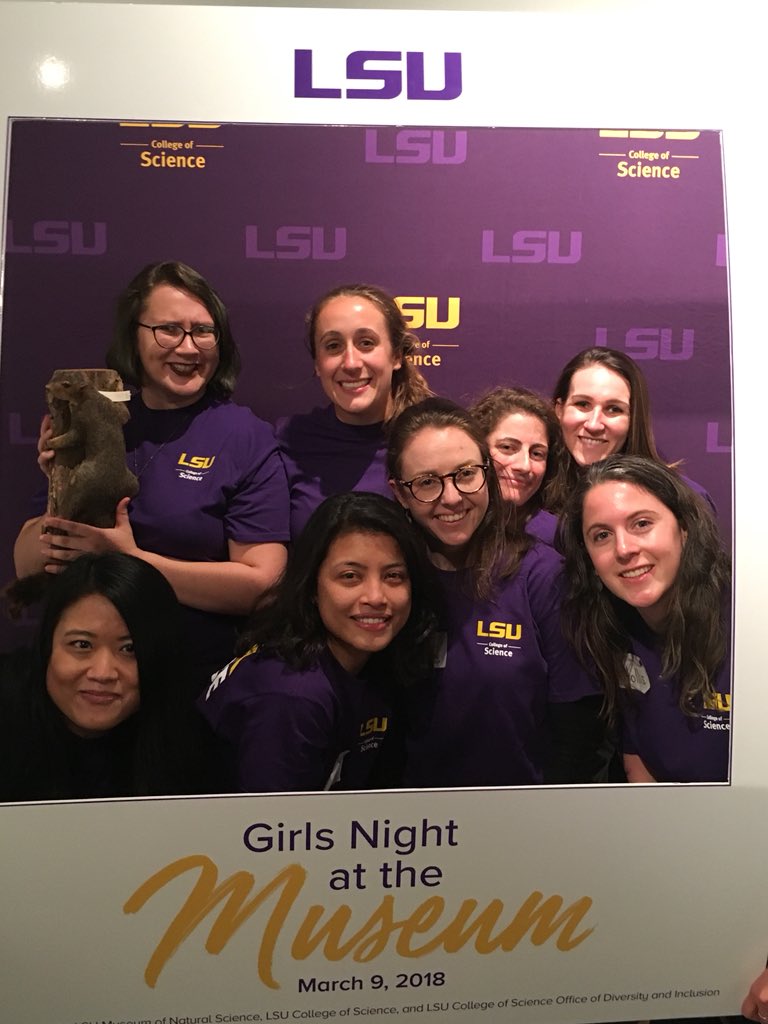 lsuscience's tweet photo. Thank you to our amazing volunteers that made Girls Night at the Museum possible! #ChasingScience #womeninSTEM #mentor #volunteering #LSU https://t.co/fE2NGLdC5p