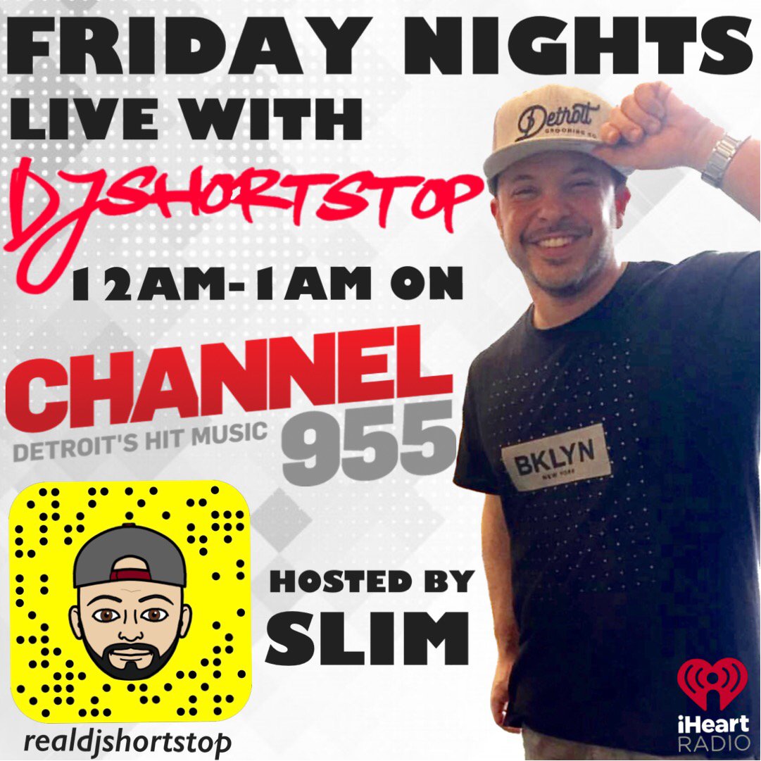 DJShortstop's tweet photo. Banging through your radio airwaves on #Detroit’s @Channel955 and @iHeartRadio until 1am! 🔊🔊🙏🏽 https://t.co/1VRlQvQ2BU
