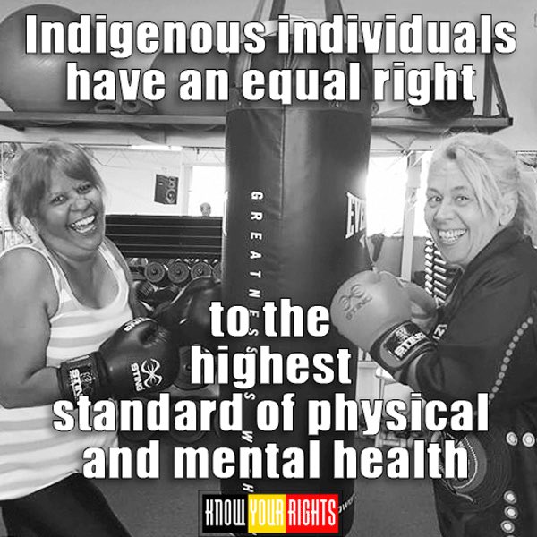 Poster: Indigenous peoples have an equal right to the highest standard of physical and mental health